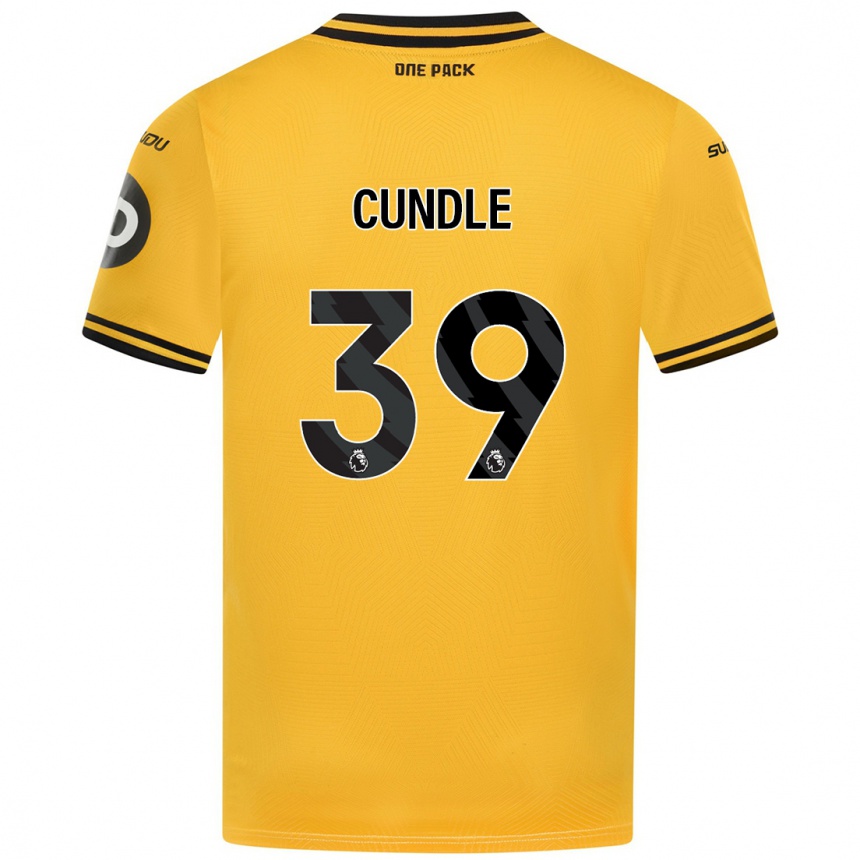 Kids Football Luke Cundle #39 Yellow Home Jersey 2024/25 T-Shirt Za