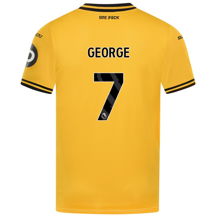 Kids Football Tammi George #7 Yellow Home Jersey 2024/25 T-Shirt Za