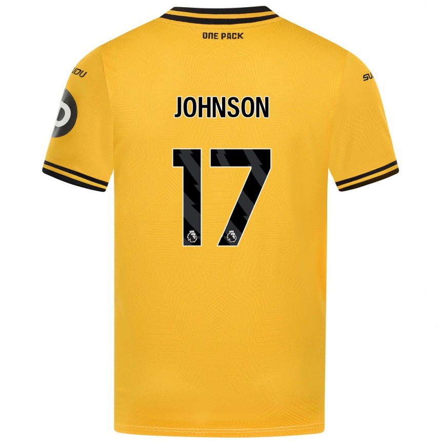 Kids Football Katie Johnson #17 Yellow Home Jersey 2024/25 T-Shirt Za