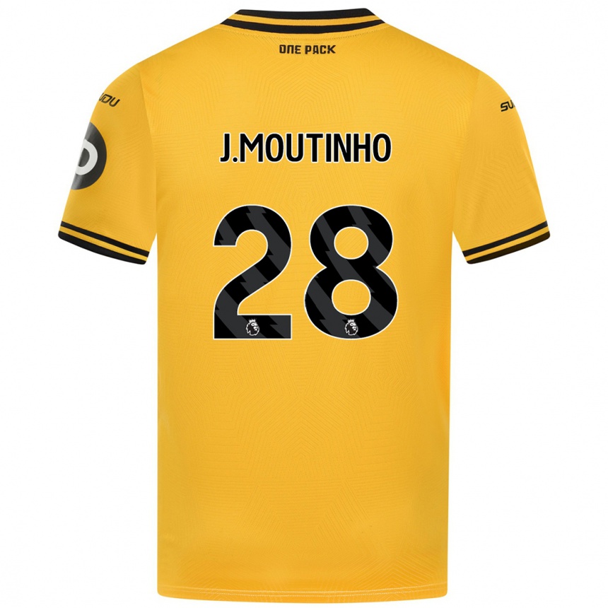 Kids Football Joao Moutinho #28 Yellow Home Jersey 2024/25 T-Shirt Za