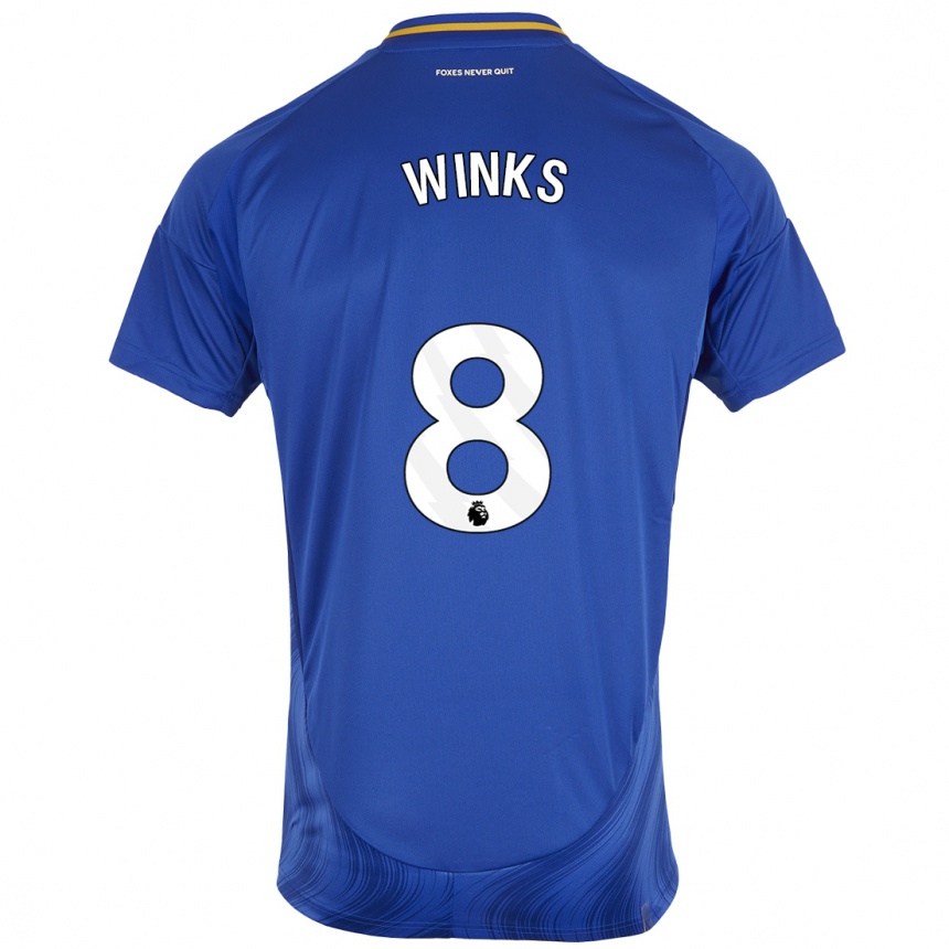 Kids Football Harry Winks #8 Blue White Home Jersey 2024/25 T-Shirt Za