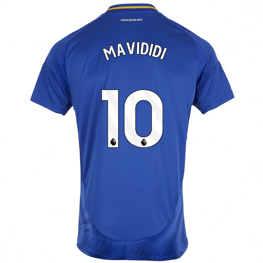 Kids Football Stephy Mavididi #10 Blue White Home Jersey 2024/25 T-Shirt Za