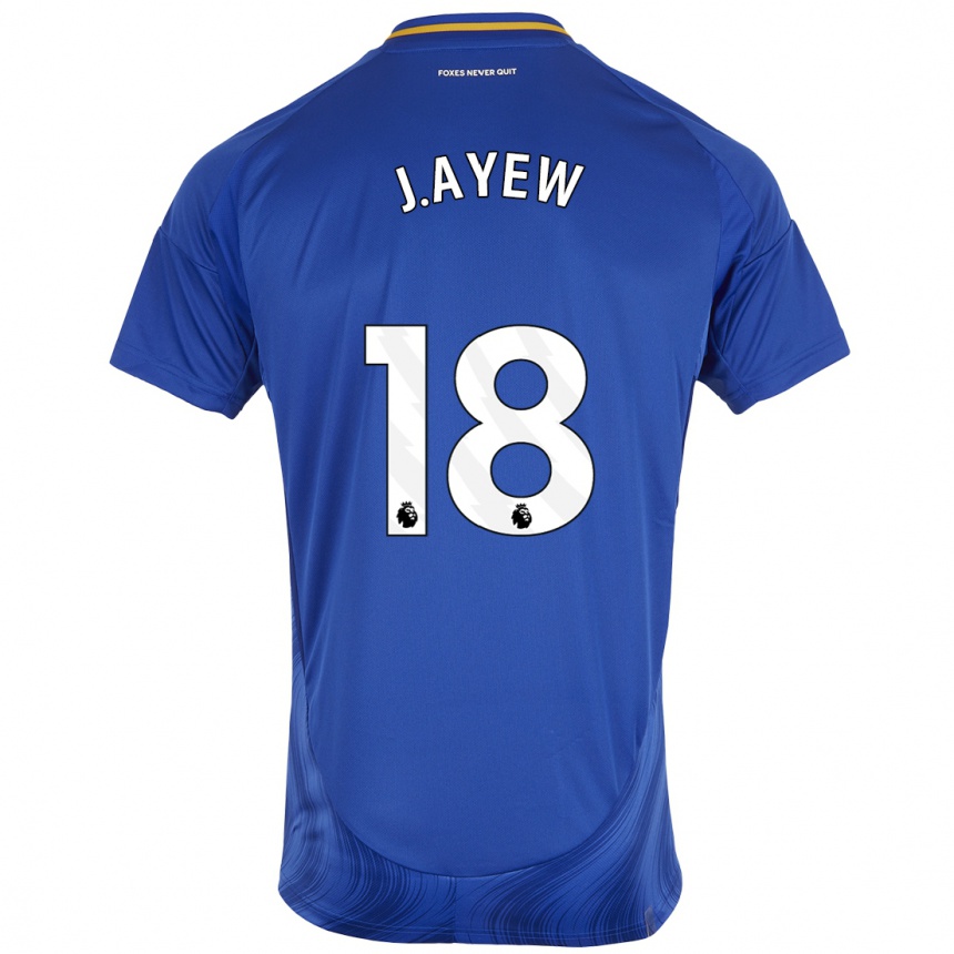 Kids Football Ayew #18 Blue White Home Jersey 2024/25 T-Shirt Za