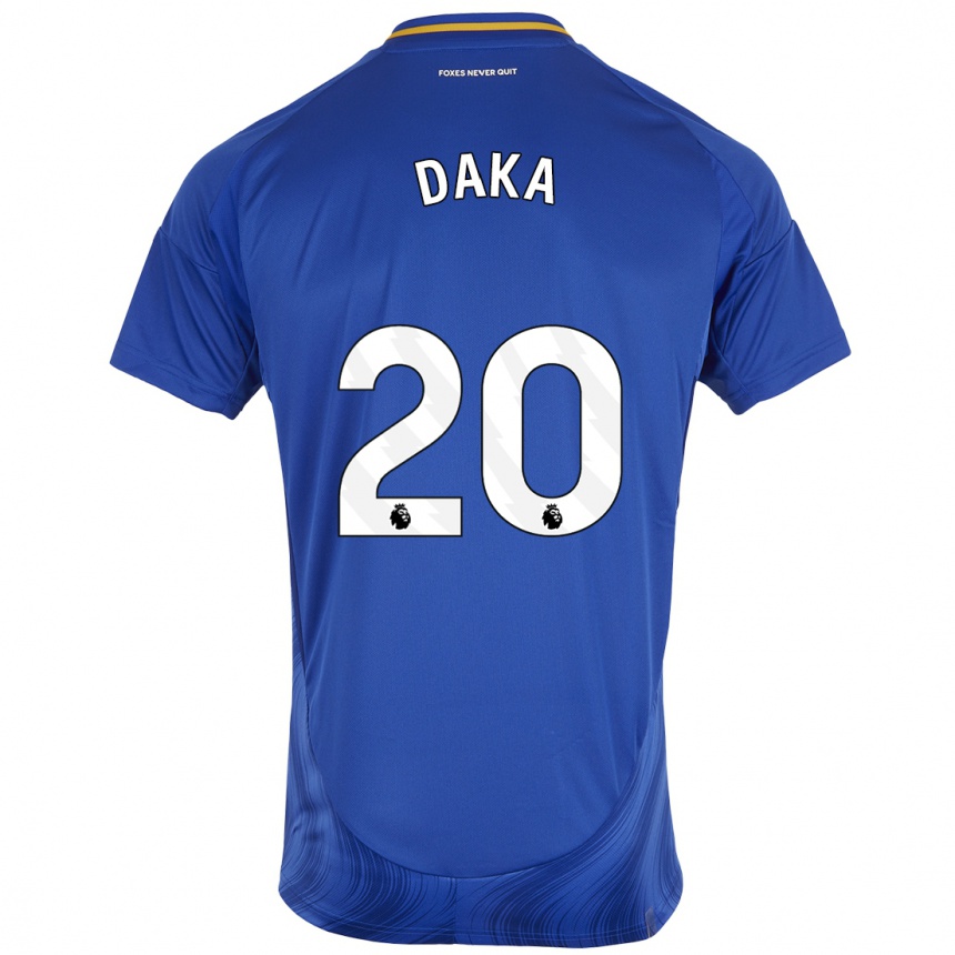 Kids Football Patson Daka #20 Blue White Home Jersey 2024/25 T-Shirt Za