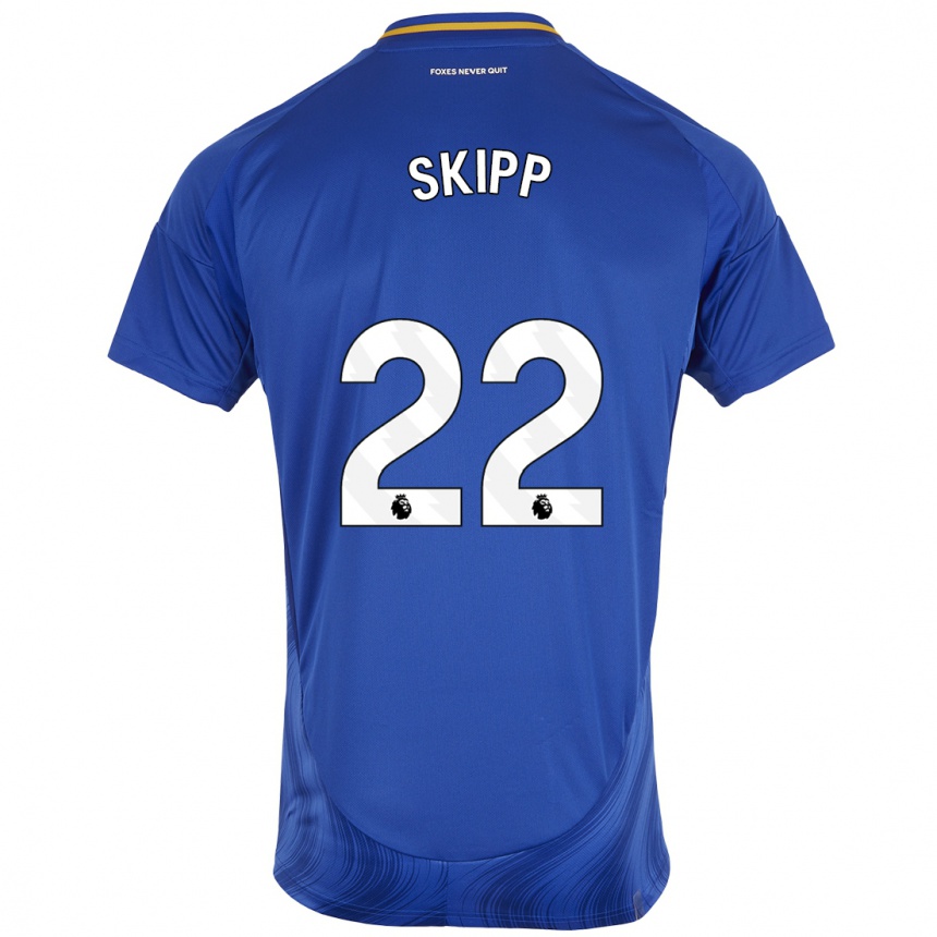 Kids Football Oliver Skipp #22 Blue White Home Jersey 2024/25 T-Shirt Za