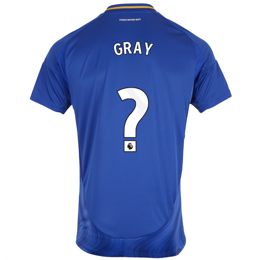 Kids Football Kevon Gray #0 Blue White Home Jersey 2024/25 T-Shirt Za