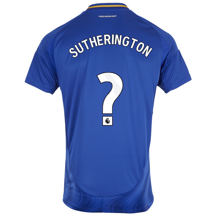 Kids Football Harry Sutherington #0 Blue White Home Jersey 2024/25 T-Shirt Za