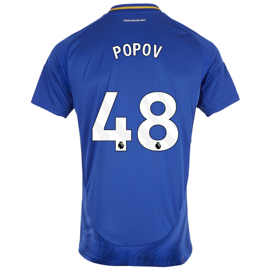 Kids Football Chris Popov #48 Blue White Home Jersey 2024/25 T-Shirt Za