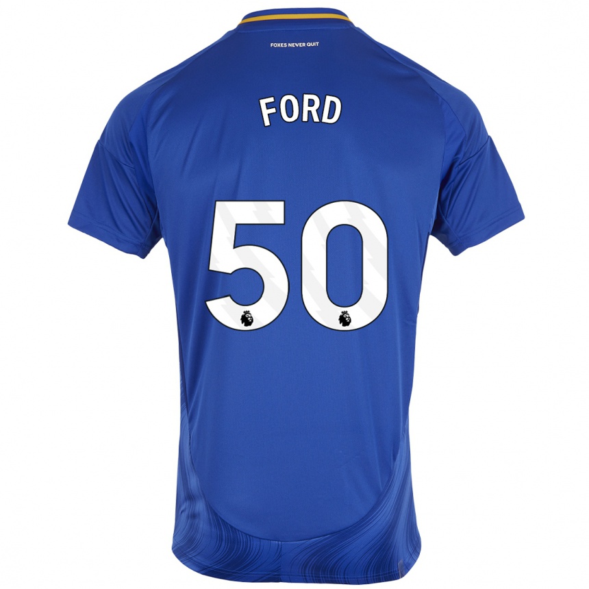 Kids Football Harvey Godsmark-Ford #50 Blue White Home Jersey 2024/25 T-Shirt Za