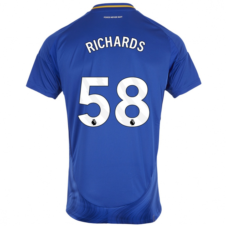 Kids Football Amani Richards #58 Blue White Home Jersey 2024/25 T-Shirt Za