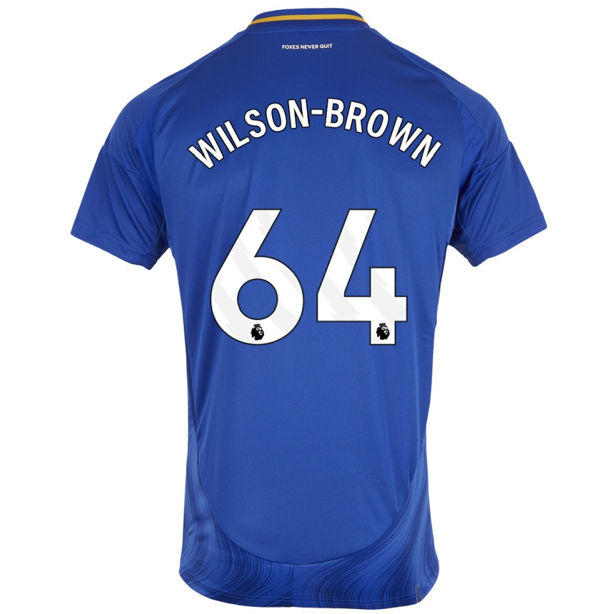 Kids Football Thomas Wilson-Brown #64 Blue White Home Jersey 2024/25 T-Shirt Za