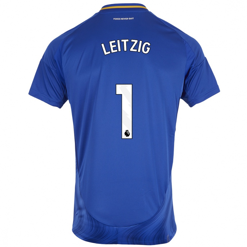 Kids Football Janina Leitzig #1 Blue White Home Jersey 2024/25 T-Shirt Za