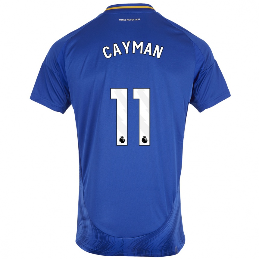 Kids Football Janice Cayman #11 Blue White Home Jersey 2024/25 T-Shirt Za