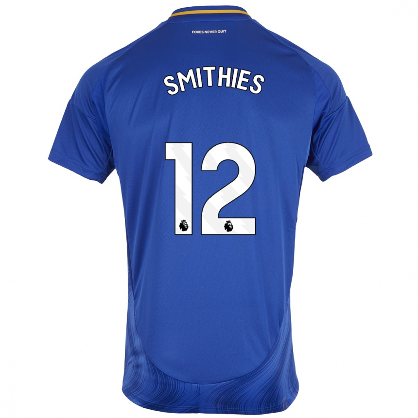 Kids Football Alex Smithies #12 Blue White Home Jersey 2024/25 T-Shirt Za