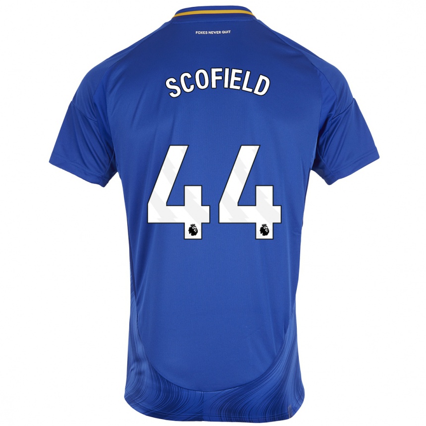 Kids Football Connie Scofield #44 Blue White Home Jersey 2024/25 T-Shirt Za