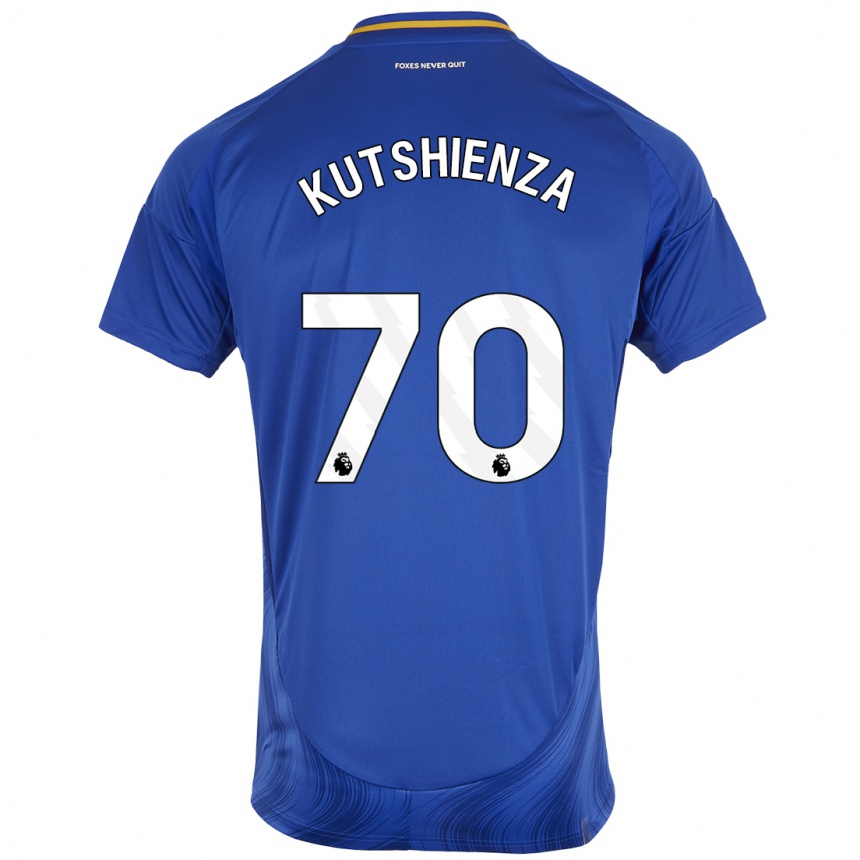 Kids Football Jesper Kutshienza #70 Blue White Home Jersey 2024/25 T-Shirt Za