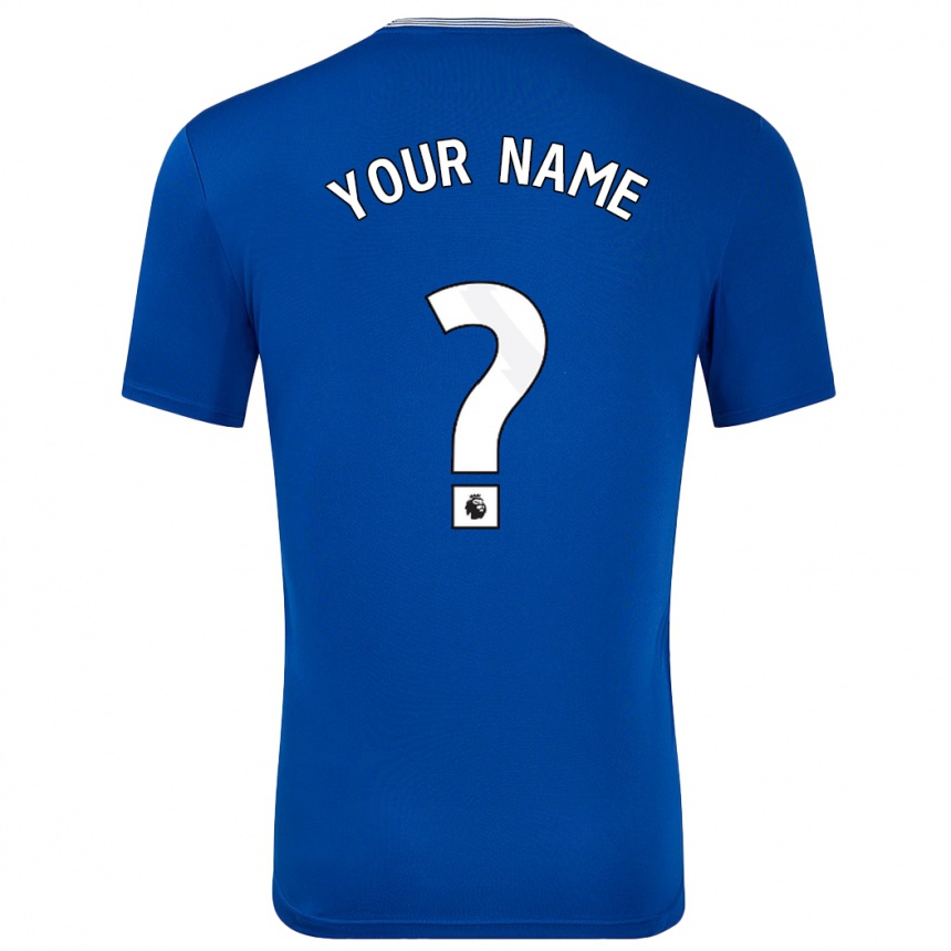 Kids Football Your Name #0 Blue With Home Jersey 2024/25 T-Shirt Za