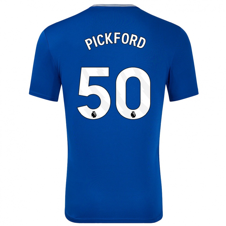 Kids Football George Pickford #50 Blue With Home Jersey 2024/25 T-Shirt Za