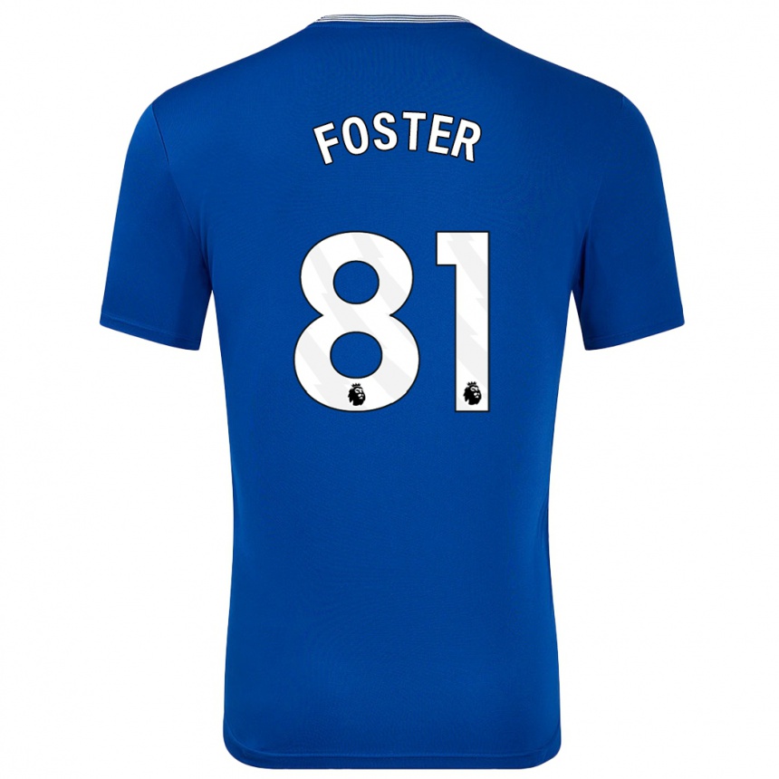 Kids Football Harvey Foster #81 Blue With Home Jersey 2024/25 T-Shirt Za