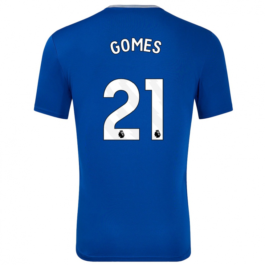 Kids Football André Gomes #21 Blue With Home Jersey 2024/25 T-Shirt Za