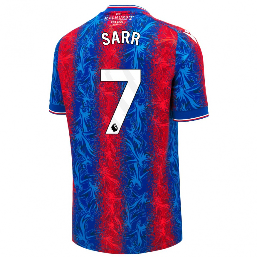 Kids Football Ismaïla Sarr #7 Red Blue Stripes Home Jersey 2024/25 T-Shirt Za