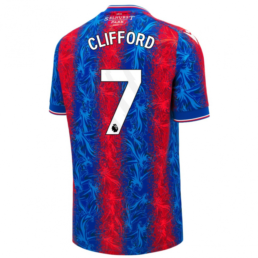 Kids Football Charley Clifford #7 Red Blue Stripes Home Jersey 2024/25 T-Shirt Za