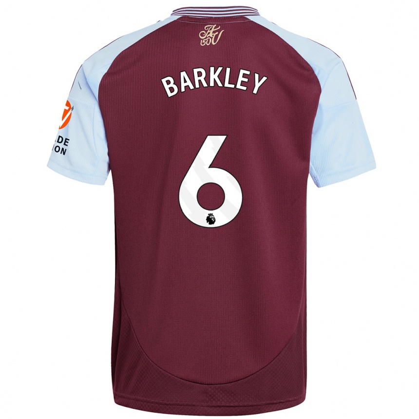 Kids Football Ross Barkley #6 Burgundy Sky Blue Home Jersey 2024/25 T-Shirt Za