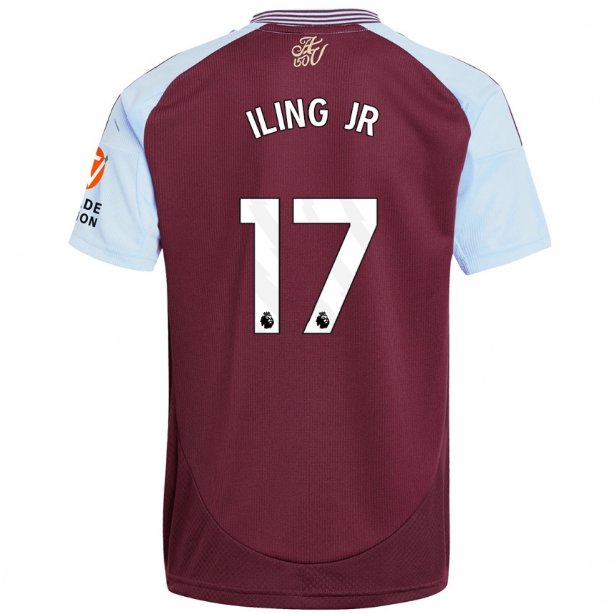 Kids Football Samuel Iling-Junior #17 Burgundy Sky Blue Home Jersey 2024/25 T-Shirt Za