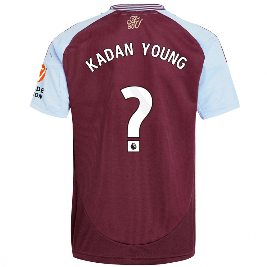 Kids Football Kadan Young #0 Burgundy Sky Blue Home Jersey 2024/25 T-Shirt Za