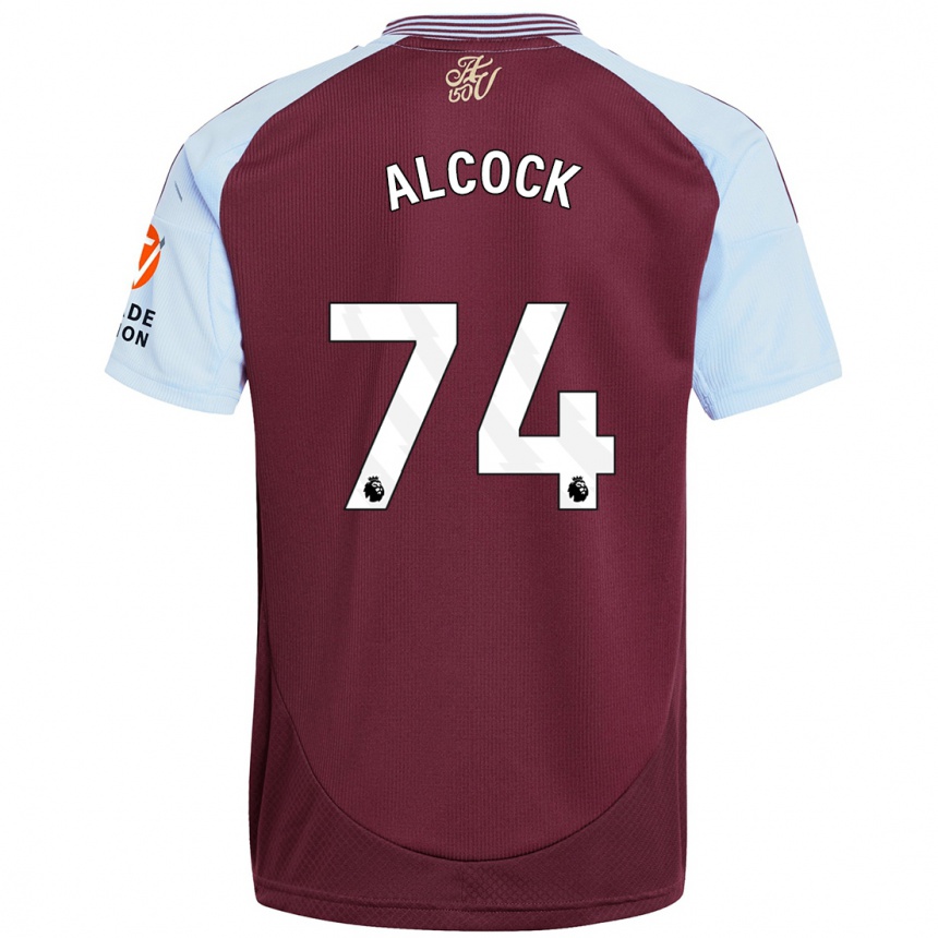 Kids Football Todd Alcock #74 Burgundy Sky Blue Home Jersey 2024/25 T-Shirt Za