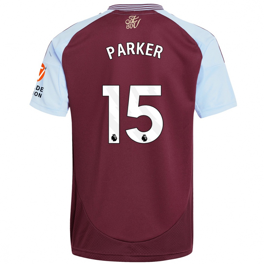 Kids Football Lucy Parker #15 Burgundy Sky Blue Home Jersey 2024/25 T-Shirt Za