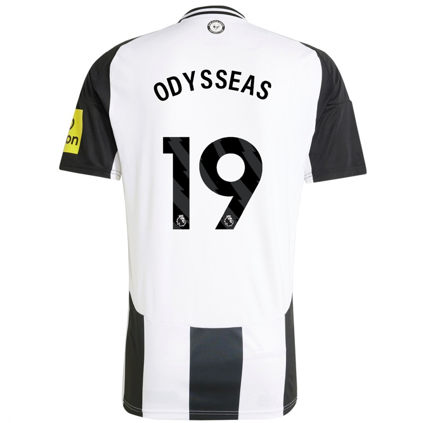 Kids Football Odysseas Vlachodimos #19 White Black Home Jersey 2024/25 T-Shirt Za