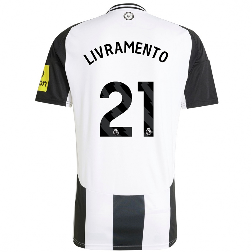 Kids Football Tino Livramento #21 White Black Home Jersey 2024/25 T-Shirt Za