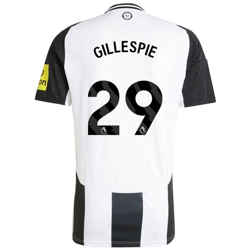 Kids Football Mark Gillespie #29 White Black Home Jersey 2024/25 T-Shirt Za