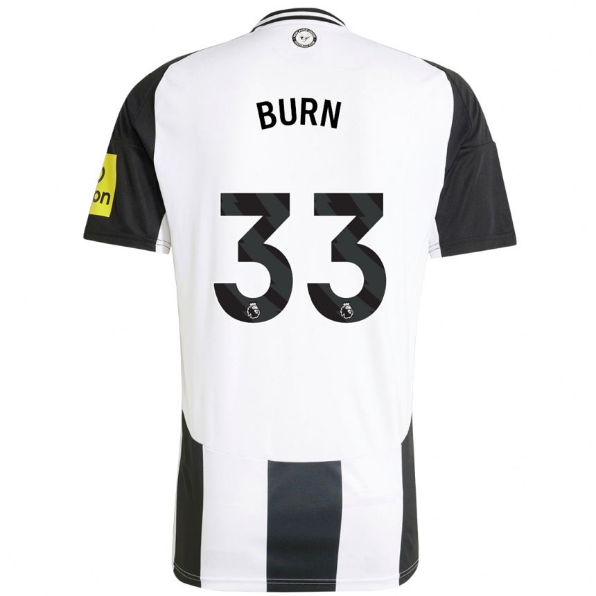 Kids Football Dan Burn #33 White Black Home Jersey 2024/25 T-Shirt Za