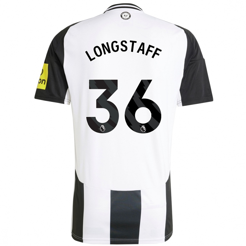 Kids Football Sean Longstaff #36 White Black Home Jersey 2024/25 T-Shirt Za