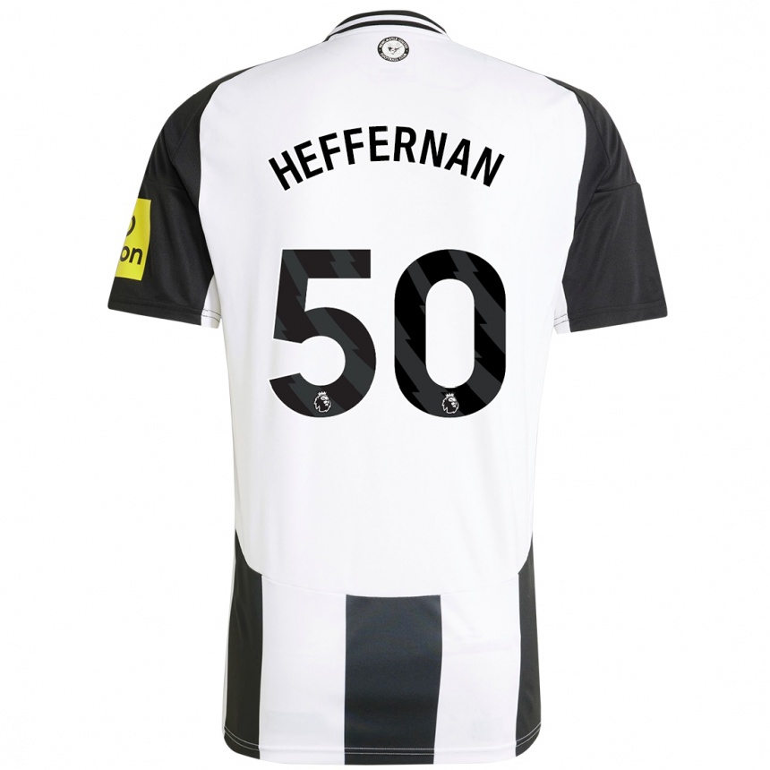 Kids Football Cathal Heffernan #50 White Black Home Jersey 2024/25 T-Shirt Za