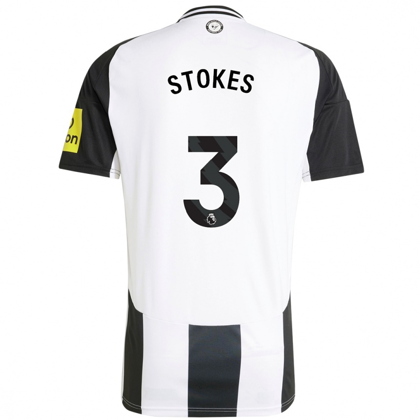 Kids Football Demi Stokes #3 White Black Home Jersey 2024/25 T-Shirt Za