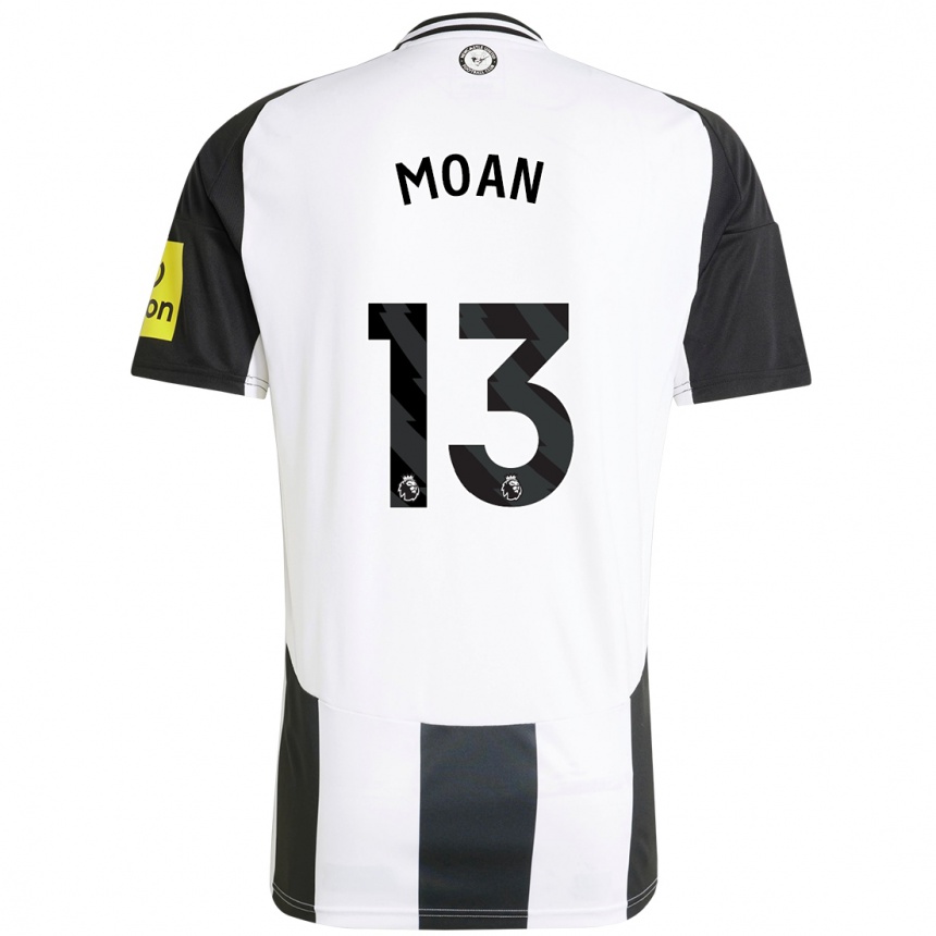 Kids Football Claudia Moan #13 White Black Home Jersey 2024/25 T-Shirt Za