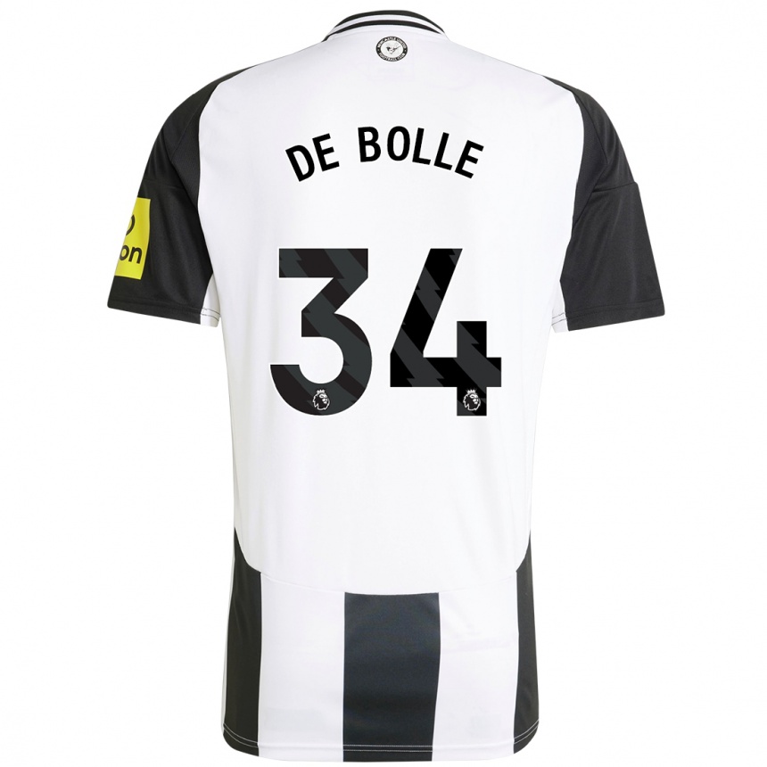 Kids Football Lucas De Bolle #34 White Black Home Jersey 2024/25 T-Shirt Za