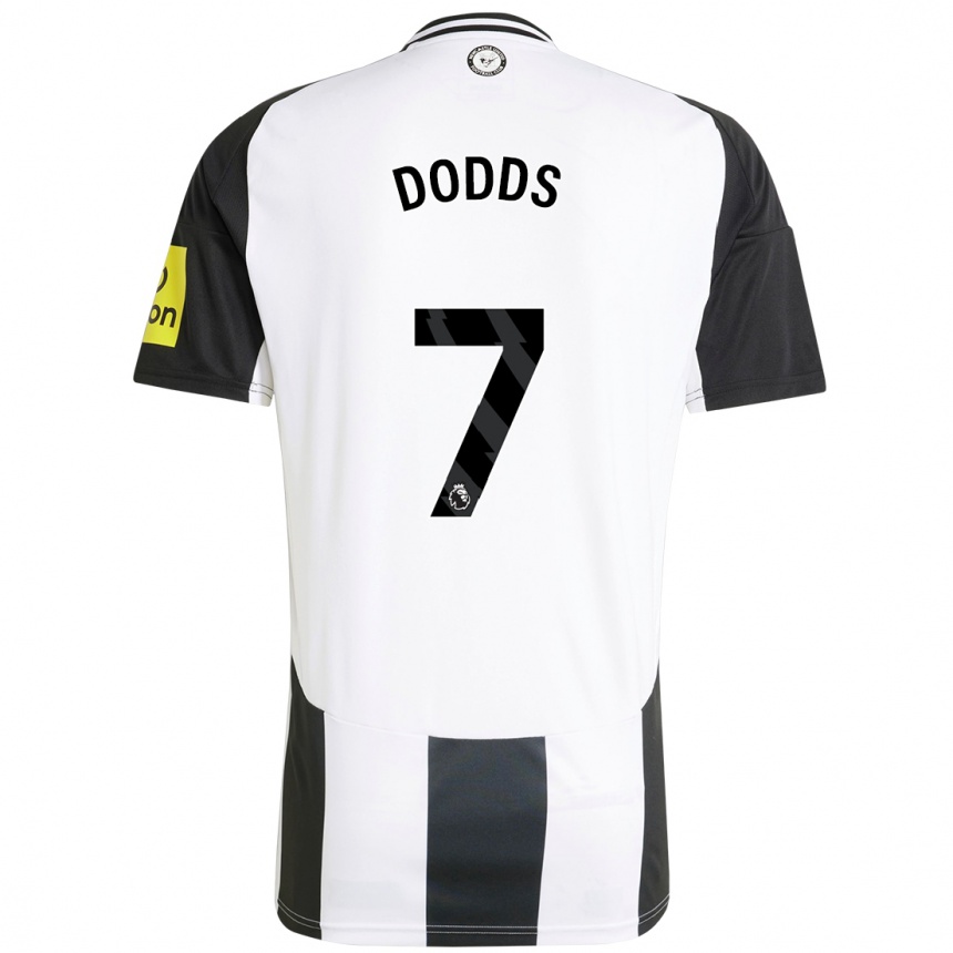 Kids Football Tyler Dodds #7 White Black Home Jersey 2024/25 T-Shirt Za