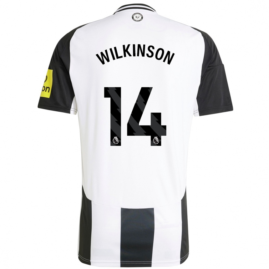 Kids Football Sharna Wilkinson #14 White Black Home Jersey 2024/25 T-Shirt Za