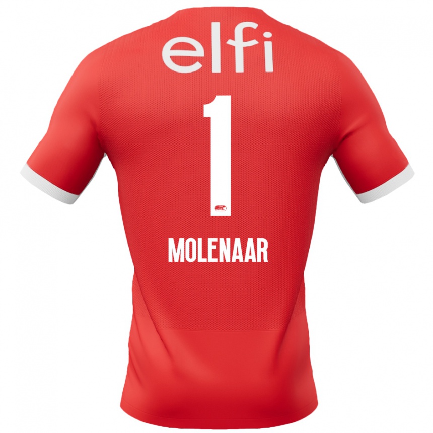 Kids Football Finn Molenaar #1 Red White Home Jersey 2024/25 T-Shirt Za