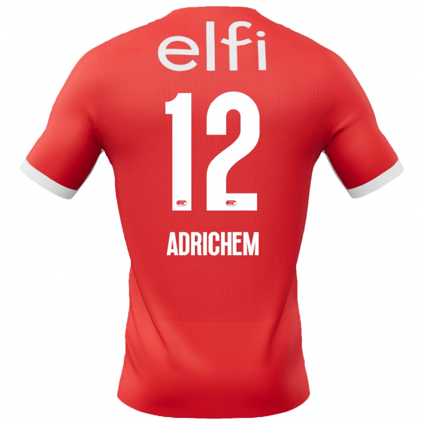 Kids Football Mees Adrichem #12 Red White Home Jersey 2024/25 T-Shirt Za