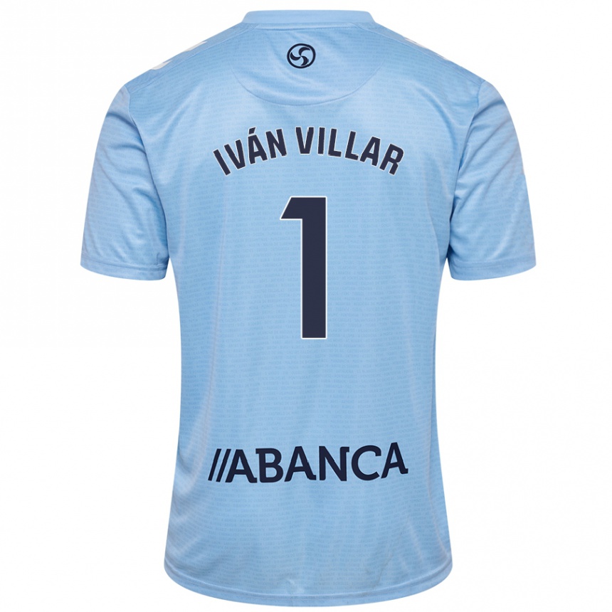 Kids Football Iván Villar #1 Sky Blue Home Jersey 2024/25 T-Shirt Za