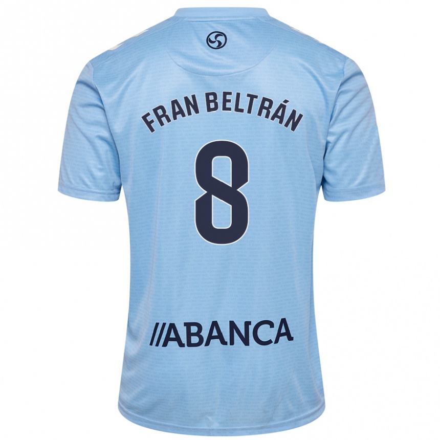 Kids Football Fran Beltrán #8 Sky Blue Home Jersey 2024/25 T-Shirt Za