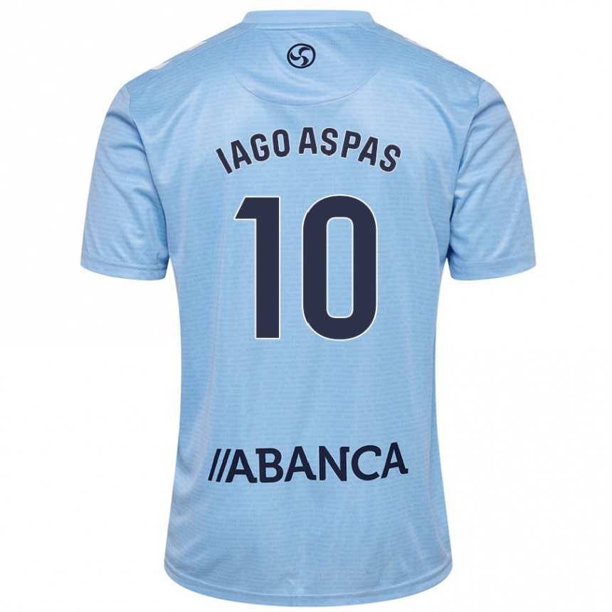 Kids Football Iago Aspas #10 Sky Blue Home Jersey 2024/25 T-Shirt Za