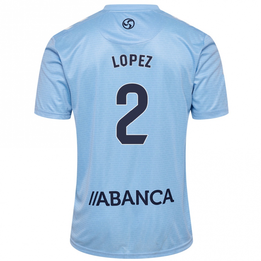 Kids Football Iván López #2 Sky Blue Home Jersey 2024/25 T-Shirt Za