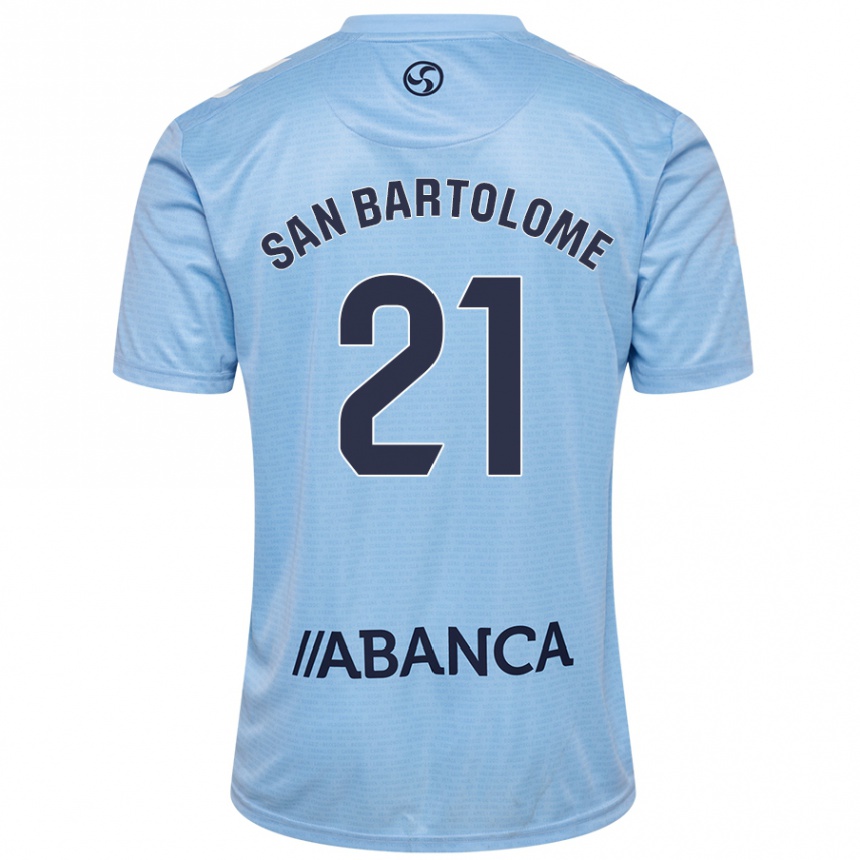 Kids Football Víctor San Bartolomé #21 Sky Blue Home Jersey 2024/25 T-Shirt Za