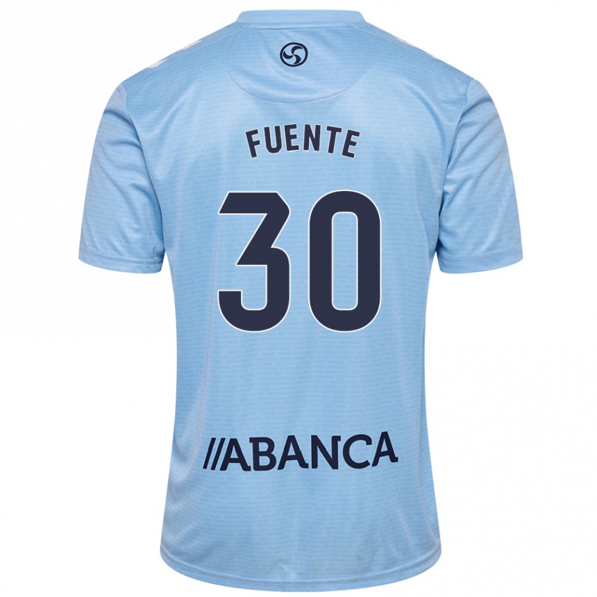 Kids Football Mario Fuente #30 Sky Blue Home Jersey 2024/25 T-Shirt Za